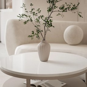 KONFERENČNÝ STOLÍK LEONARDO S POLICOU KAŠMÍR + BIELY LESKLÝ