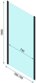 Rea Rapid Fold, 3-stenný sprchovací kút so skladacími dverami 90 (dvere) x 90 (stena) x 195 cm, 4mm číre sklo, čierny profil, KPL-09914