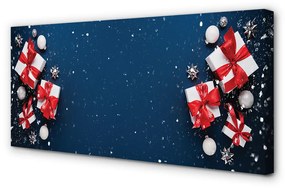 Obraz na plátne Darčeky čačky sneh 125x50 cm