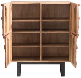 furniture-nabytek.cz - Masívna komoda Highboard v Grónsku z mangového dreva, lakovaná, hnedá