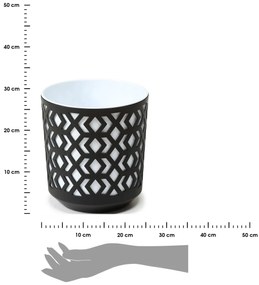 Kvetináč Etnic 25x27 cm čierno-biely