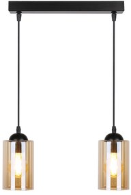 Candellux Čierno-hnedý závesný luster Bistro pre žiarovku 2x E27 32-00538