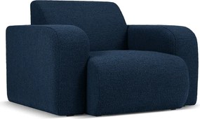 Tmavomodré kreslo z textílie bouclé Molino – Micadoni Home