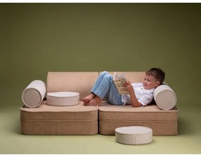 Svetlohnedá menčestrová detská pohovka 132 cm Settee – Wigiwama