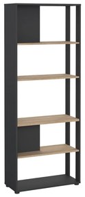 Knižnica v dekore duba v antracitovo-prírodnej farbe 80x205 cm Sign – Tvilum