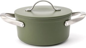 Elmich Nepriľnavý keramický hrniec Zen Ø 18 cm – olivovozelená
