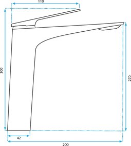 Rea Avalon, vysoká umývadlová batéria h-305, zlatá matná, REA-B2705