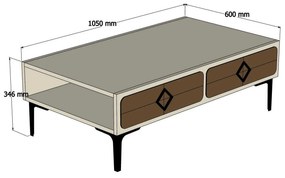 Konferenčný stolík Simba (biela + orech). Vlastná spoľahlivá doprava až k Vám domov. 1089497