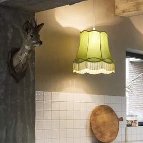 Retro závesné svietidlo zelené 45 cm - Granny