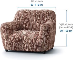 Bielastické poťahy UNIVERSO NOVÉ žíhané hnedé kreslo (š. 60 - 110 cm)