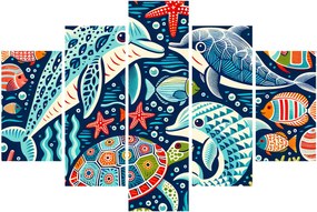 Obraz – Kreslené vodné zvieratká (150x105 cm)