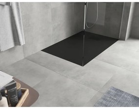 Mexen Hugo, obdĺžniková sprchová vanička SMC 110 x 70 cm, čierna, čierna krytka, 42707011-B