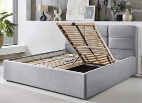 Postel Domango 140x200 cm, svetlo šedá látka