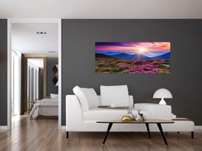 Obraz - Horská rozkvitnutá krajina (120x50 cm)