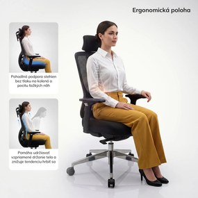 Ergonomická kancelárska stolička so sieťovinou čierna AXIS
