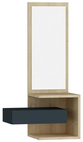 Nástenná polica so zrkadlom Stella Oak and Anthracite