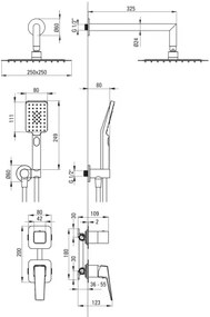 Deante NQL_N9YK - Sprchová súprava s podomietkovou batériou BLUR čierna