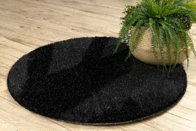 Kúpeľňový koberček SYNERGY glamour / lurex, čierny kruh