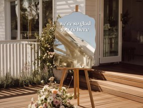 Nálepka na zrkadlo S43 – We're so glad you're here