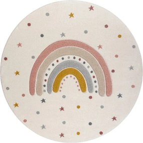 Koberec KIDDO 5151 biely / svetlosivý kruh