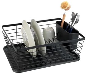 WENKO 54766100 - Odkvapávač na riad BLACK OUTDOOR KITCHEN 36x30 cm čierna/čierna
