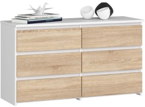 Komoda CL6 100 cm biela/dub sonoma