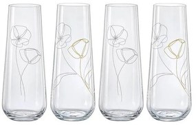 Crystalex Poháre na prosecco FLOWERS 250 ml, 4 ks