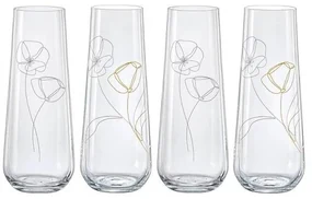 Crystalex Poháre na prosecco FLOWERS 250 ml, 4 ks