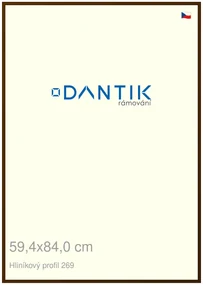DANTIK rám na obraz 59,4x84 | ALU Hnědá umbra broušená (Plexi Čiré)