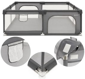 Detská ohrádka – zatvorená, 200 × 180 × 66 cm, skladacia, sivá Springos HA7529