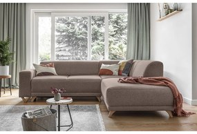 Hnedá rozkladacia/s úložným priestorom rohová pohovka (pravý roh/do L) Classy Sophie – Miuform