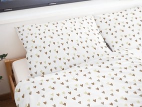 Polášek Bavlnené obliečky SRDIEČKA - Šedá | 140 x 200 cm / 70 x 90 cm