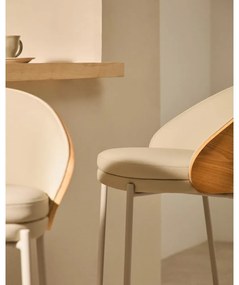 Béžová/vo svetloprírodnej farbe barová stolička (výška sedadla 65 cm) Eamy – Kave Home