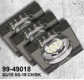 Candellux A SET OF THREE LUMINAIRES SS-16 CH/BK 3X3W GU10 LED WITH BULB LED Chrome SQUARE GLASS BLACK 99-49018