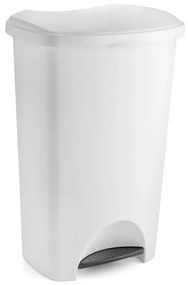 Biely pedálový odpadkový kôš s vrchnákom Addis, 41 x 33 x 62,5 cm