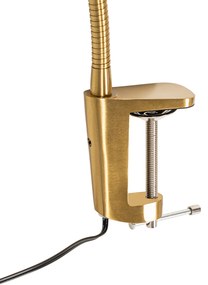 Svietidlo na svorku na stôl mosadz vrátane LED s dotykovým stmievačom - Lionard