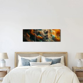 Obraz - Tvár vo vesmíre (s hodinami) (90x30 cm)