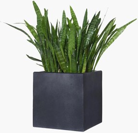 Kvetináč BLOCK, sklolaminát-vzhľad kameňa, 40x40x40 cm, antracit