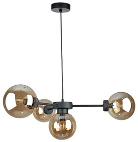 Luster na lanku KALIOPE II 4xE14/50W/230V čierna/dymová béžová