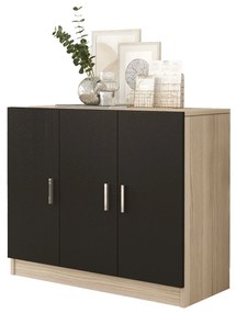 Skrinka Vincent 5 (dub + čierna). Akcia -25%. Vlastná spoľahlivá doprava až k Vám domov. 1072631