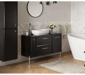 Cersanit S590-100 - Závesná kúpeľňová skrinka pod umývadlo MILLE SLIM 60x38 cm čierna