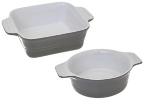 Keramická zapekacia misa Simple Grey sada 2ks