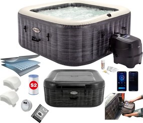 Nafukovacia vírivá vaňa štvorcová 4 osoby 175x71 cm prémiové príslušenstvo INTEX 28450