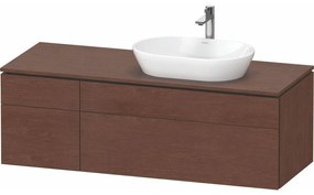 DURAVIT L-Cube závesná skrinka pod umývadlo na dosku (umývadlo vpravo), 4 zásuvky, 1420 x 550 x 482 mm, orech americký, LC4875013130000