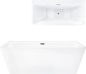 Nástenná vaňa Corsan Iseo 170 cm so širokým okrajom a chrómovou povrchovou úpravou