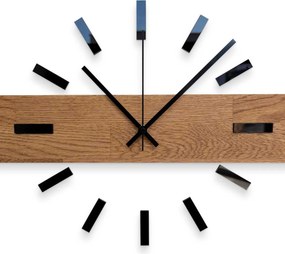 Rustikálne dubové hodiny na stenu – minimalistická škandinávska drevená dekorácia | DRORES: Strieborné ručičky 60 cm 4684-111273 MAS021-3072-akcia20