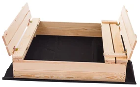 Drevené pieskovisko s lavičkami 150 cm