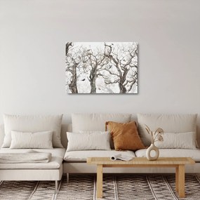Sklenený obraz - Lesný vzor, kresba (70x50 cm)