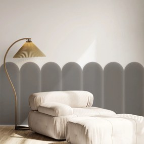 Zamatový čalúnený panel - Oblúk - 20x80cm Farba: Šedá