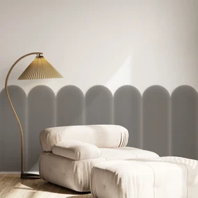 Zamatový čalúnený panel - Oblúk - 20x80cm Farba: Šedá